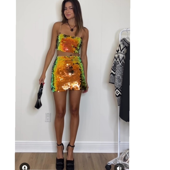 Zara 2pcs sequin skirt + Top set - Picture 1 of 16